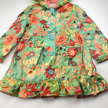 Load image into Gallery viewer, Girls M&amp;S, fleece lined floral rain jacket / coat, GUC, size 4-5,  