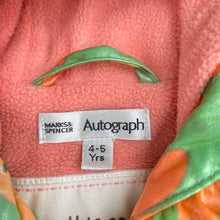 Load image into Gallery viewer, Girls M&amp;S, fleece lined floral rain jacket / coat, GUC, size 4-5,  