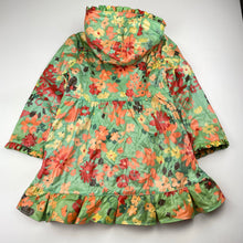 Load image into Gallery viewer, Girls M&amp;S, fleece lined floral rain jacket / coat, GUC, size 4-5,  