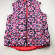 Load image into Gallery viewer, Girls Eve's Sister, colourful hooded puffer vest, EUC, size 10,  