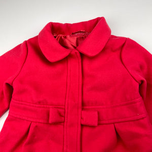 Girls Sprout, red jacket / coat, L: 45cm, EUC, size 2,  