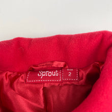 Load image into Gallery viewer, Girls Sprout, red jacket / coat, L: 45cm, EUC, size 2,  
