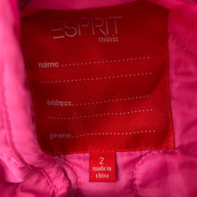 Load image into Gallery viewer, Girls Esprit, pink lightweight vest, hearts, GUC, size 2,  
