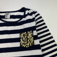 Load image into Gallery viewer, Girls Target, navy stripe stretchy long sleeve top, GUC, size 12,  