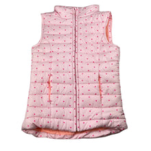 Load image into Gallery viewer, Girls Cotton On, pink spot puffer vest / sleeveless jacket, EUC, size 8,  