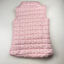 Load image into Gallery viewer, Girls Cotton On, pink spot puffer vest / sleeveless jacket, EUC, size 8,  