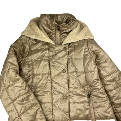 Girls FERAUD, gold puffer jacket / coat, L: 72cm, EUC, size 9-10,  