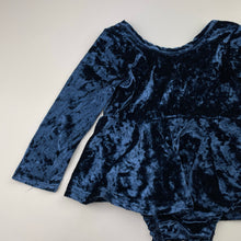 Load image into Gallery viewer, Girls blue, velour one-piece, EUC, size 3-4,  