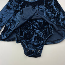 Load image into Gallery viewer, Girls blue, velour one-piece, EUC, size 3-4,  