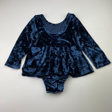 Load image into Gallery viewer, Girls blue, velour one-piece, EUC, size 3-4,  