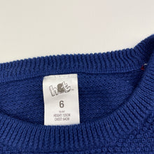 Load image into Gallery viewer, Boys H&amp;T, blue knitted cotton sweater / jumper, EUC, size 6,  