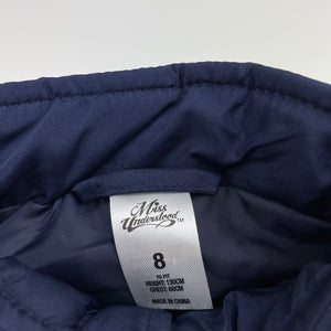 Girls Miss Understood, navy puffer vest / sleeveless jacket, EUC, size 8,  