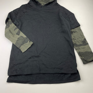 Boys Clothing & Co, fleece lined hooded long sleeve top, EUC, size 7,  