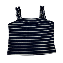 Load image into Gallery viewer, Girls Bardot Junior, navy &amp; white stripe stretchy summer top, GUC, size 7,  