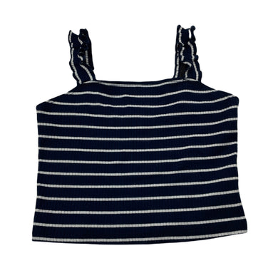 Girls Bardot Junior, navy & white stripe stretchy summer top, GUC, size 7,  