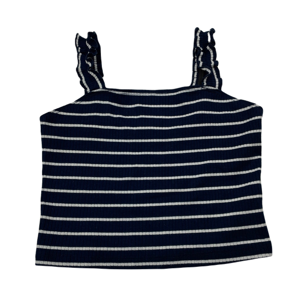 Girls Bardot Junior, navy & white stripe stretchy summer top, GUC, size 7,  