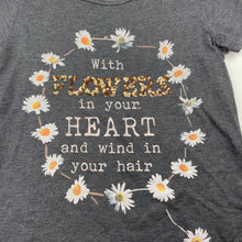 Load image into Gallery viewer, Girls Next, grey t-shirt / top, flowers, GUC, size 9,  