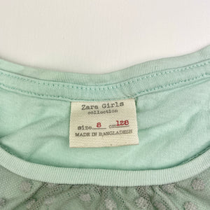 Girls Zara, cotton & tulle t-shirt / top, FUC, size 8,  