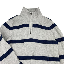 Load image into Gallery viewer, Boys GAP, grey &amp; navy stripe cotton sweater, EUC, size 12,  