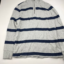 Load image into Gallery viewer, Boys GAP, grey &amp; navy stripe cotton sweater, EUC, size 12,  