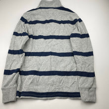 Load image into Gallery viewer, Boys GAP, grey &amp; navy stripe cotton sweater, EUC, size 12,  