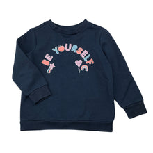 Load image into Gallery viewer, Girls Kids &amp; Co, navy fleece lined sweater / jumper, FUC, size 3,  