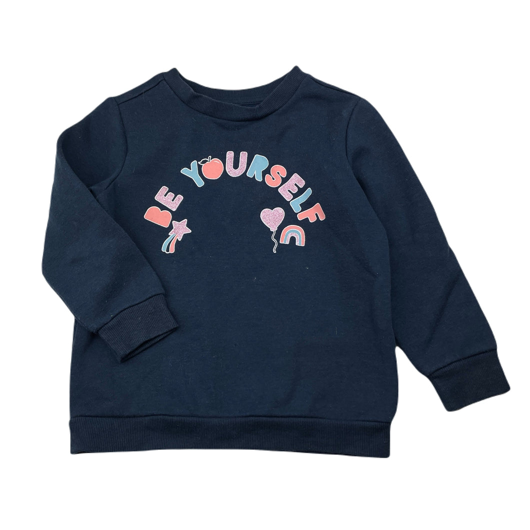 Girls Kids & Co, navy fleece lined sweater / jumper, FUC, size 3,  