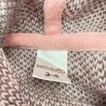 Load image into Gallery viewer, Girls Milkshake, pink &amp; grey knitted poncho sweater, EUC, size 3-4,  