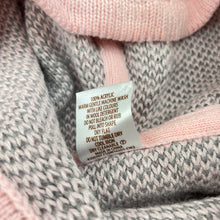 Load image into Gallery viewer, Girls Milkshake, pink &amp; grey knitted poncho sweater, EUC, size 3-4,  