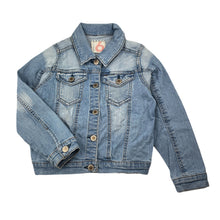 Load image into Gallery viewer, unisex Cotton On, blue stretch denim jacket, GUC, size 6,  