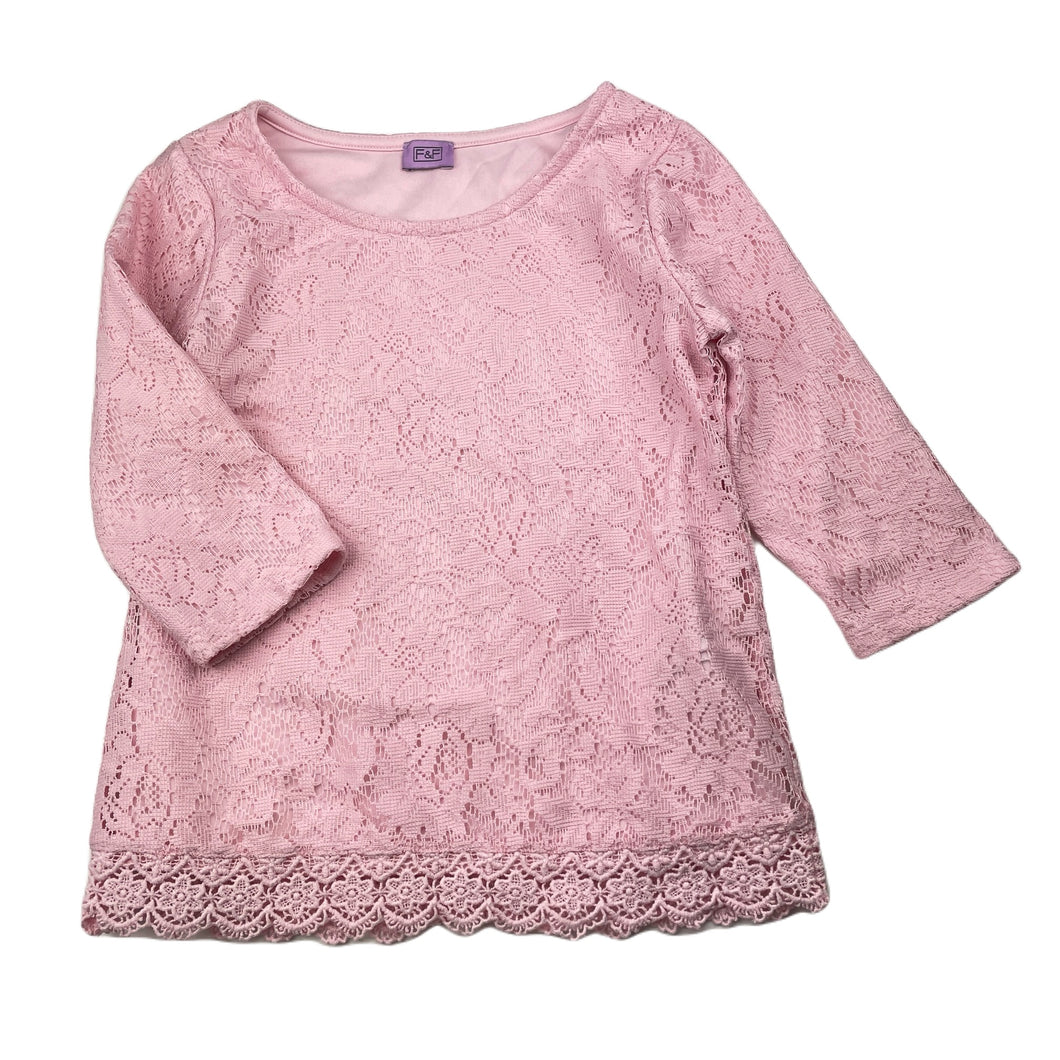 Girls F&F, lined floral lace top, EUC, size 7-8,  