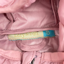 Load image into Gallery viewer, Girls Lily &amp; Dan, pink hooded puffer jacket / coat, GUC, size 8,  
