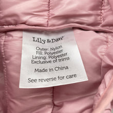 Load image into Gallery viewer, Girls Lily &amp; Dan, pink hooded puffer jacket / coat, GUC, size 8,  