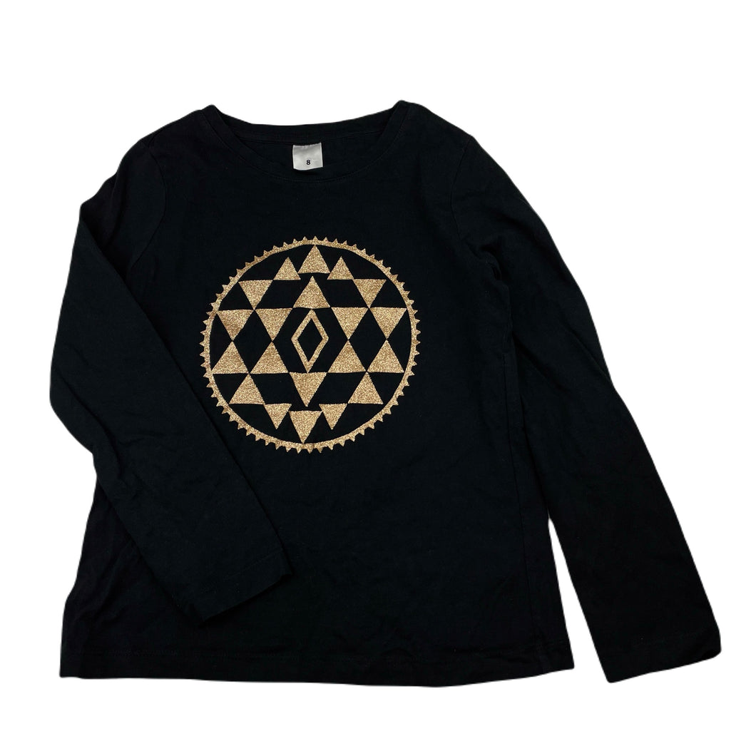 Girls Target, black cotton long sleeve t-shirt / top, GUC, size 8,  