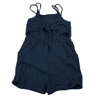 Girls Anko, navy cotton summer playsuit, wash fade, FUC, size 9,  