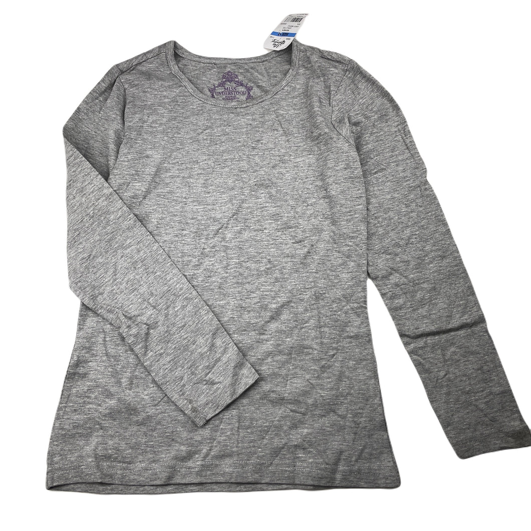 Girls Miss Understood, grey marle long sleeve t-shirt / top, NEW, size 10,  
