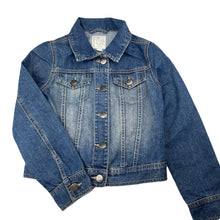 Load image into Gallery viewer, Girls The Place, blue denim jacket, light marks, FUC, size 7-8,  