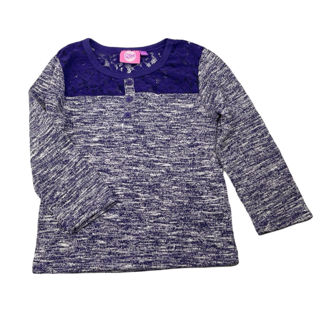 Girls Qtee, lightweight knit long sleeve top, GUC, size 3-4,  