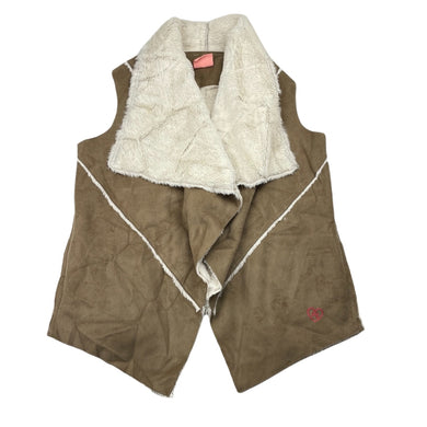 Girls Piping Hot, faux fur lined faux suede vest, EUC, size 7,  