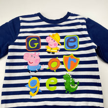 Load image into Gallery viewer, Boys Peppa Pig, striped sweater / jumper, no size, armpit to ampit: 35cm, shoulder to cuff: 35cm, GUC, size 3-4,  