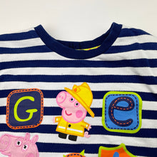 Load image into Gallery viewer, Boys Peppa Pig, striped sweater / jumper, no size, armpit to ampit: 35cm, shoulder to cuff: 35cm, GUC, size 3-4,  