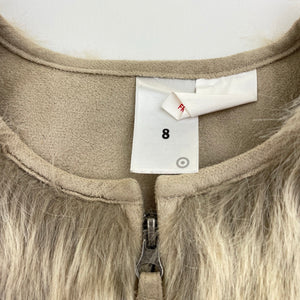 Girls Target, faux suede lined faux fur vest, EUC, size 8,  