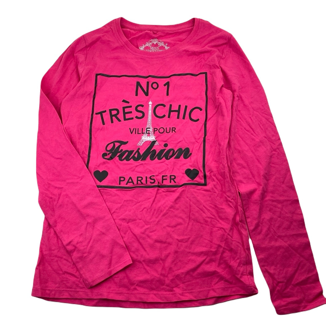 Girls Miss Understood, pink cotton long sleeve t-shirt / top, EUC, size 12,  