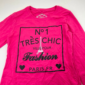 Girls Miss Understood, pink cotton long sleeve t-shirt / top, EUC, size 12,  