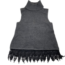 Load image into Gallery viewer, Girls Tilii, lace trim chunky knit sleeveless sweater top, EUC, size 12,  