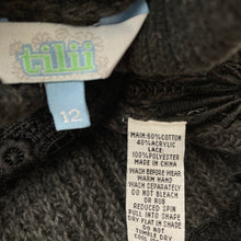 Load image into Gallery viewer, Girls Tilii, lace trim chunky knit sleeveless sweater top, EUC, size 12,  