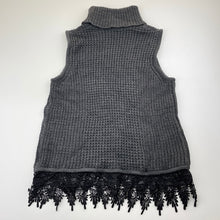 Load image into Gallery viewer, Girls Tilii, lace trim chunky knit sleeveless sweater top, EUC, size 12,  