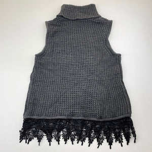 Girls Tilii, lace trim chunky knit sleeveless sweater top, EUC, size 12,  
