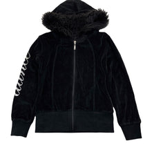 Load image into Gallery viewer, Girls Love 2 Dance, black velour zip hoodie sweater, FUC, size 8,  