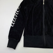 Load image into Gallery viewer, Girls Love 2 Dance, black velour zip hoodie sweater, FUC, size 8,  